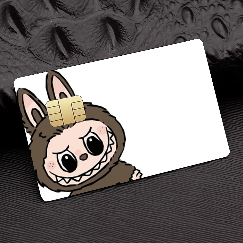 Labubu Stickers Sticker Decal 4pcs PVC Credit Card Skin Removable Self-adhesive Protective Film