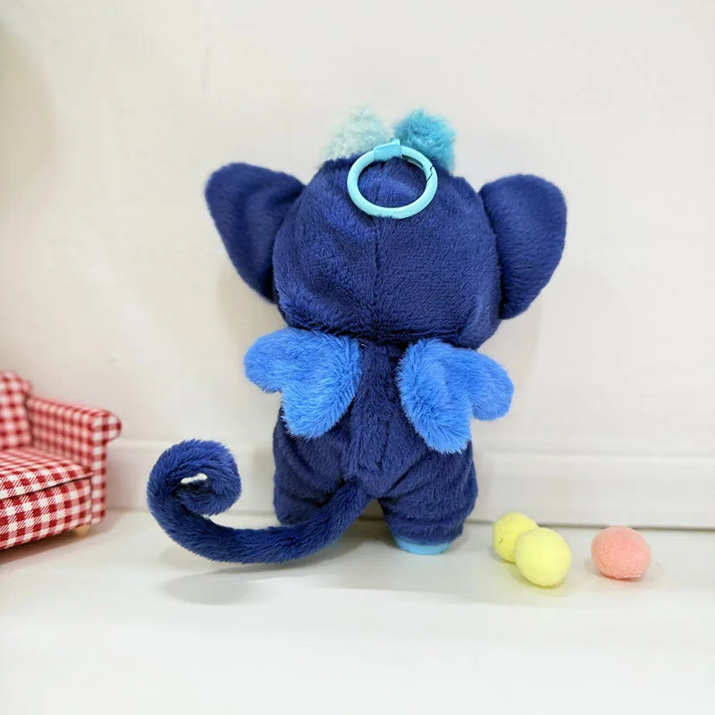 Blue Cat Two-Piece Outfit Set with Keychain