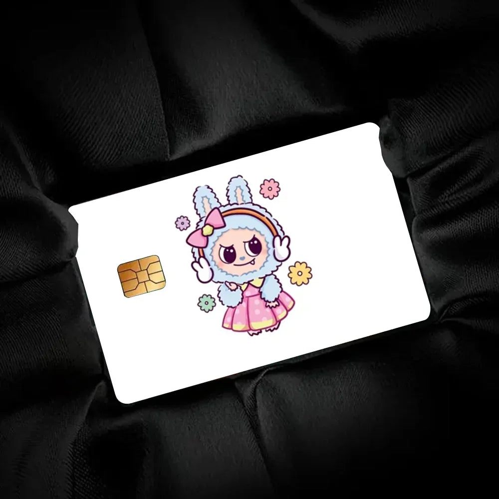 Labubu Stickers Sticker Decal 4pcs PVC Credit Card Skin Removable Self-adhesive Protective Film