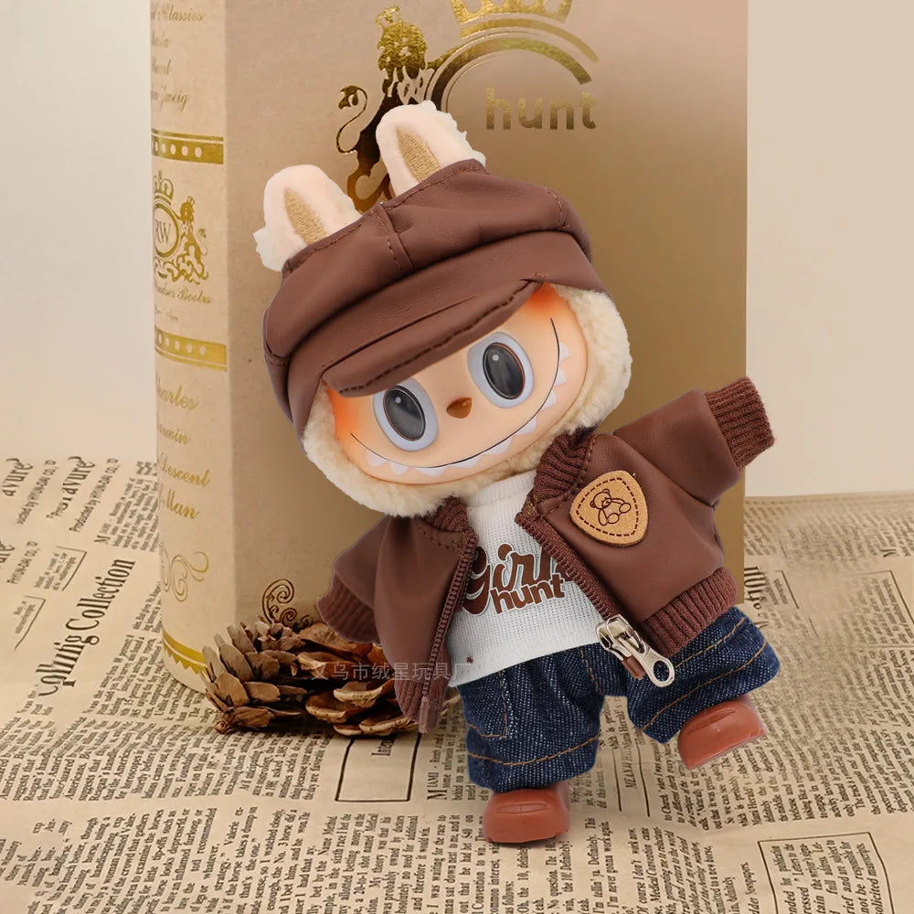 Fashion Leather Jacket Jeans Clothing Set