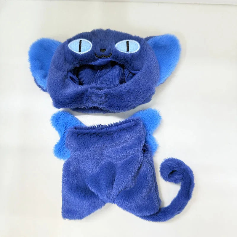 Blue Cat Two-Piece Outfit Set with Keychain