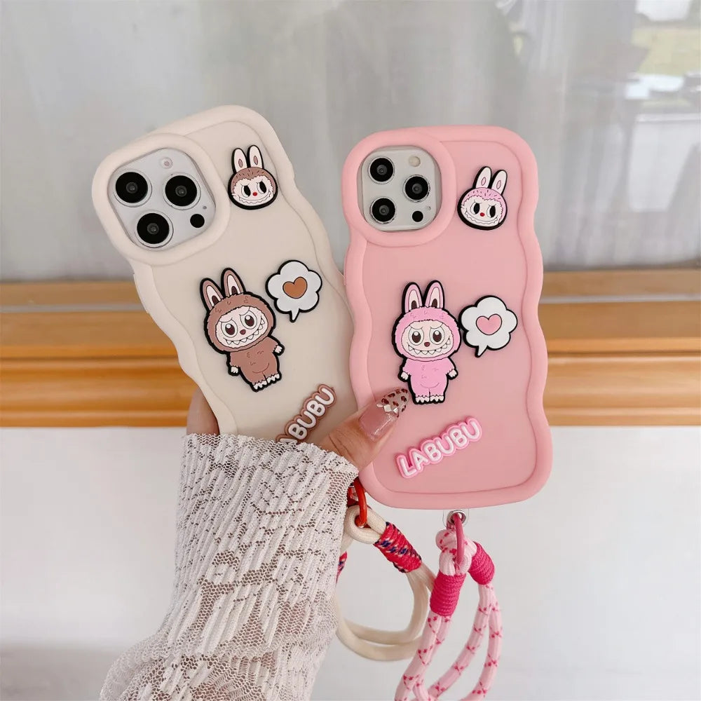 Wrist Strap Phone Case for IPhone 12 11 Pro Max XS X XR 7 8 Plus Silicone Soft Protective Cover