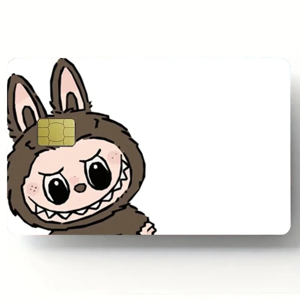 Labubu Stickers Sticker Decal 4pcs PVC Credit Card Skin Removable Self-adhesive Protective Film