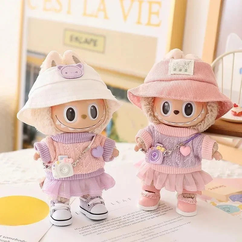 Vanilla Cream Labubu Outfit | Cozy Knit Collector Set