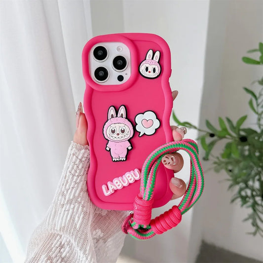 Wrist Strap Phone Case for IPhone 17 Air 16 15 14 13 Silicone Soft Protective Cover