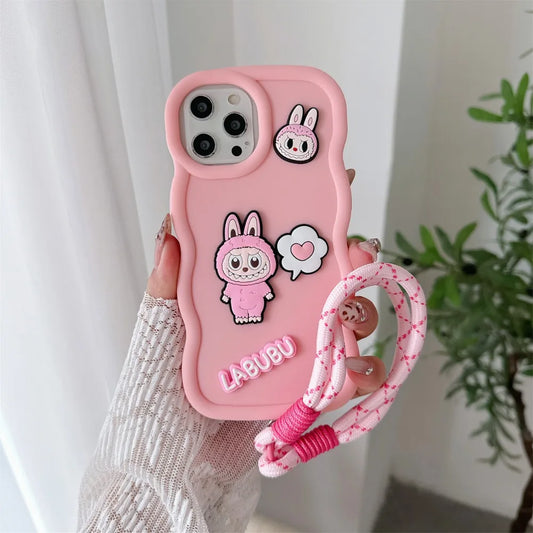 Wrist Strap Phone Case for IPhone 12 11 Pro Max XS X  XR 7 8 Plus Silicone Soft  Protective Cover